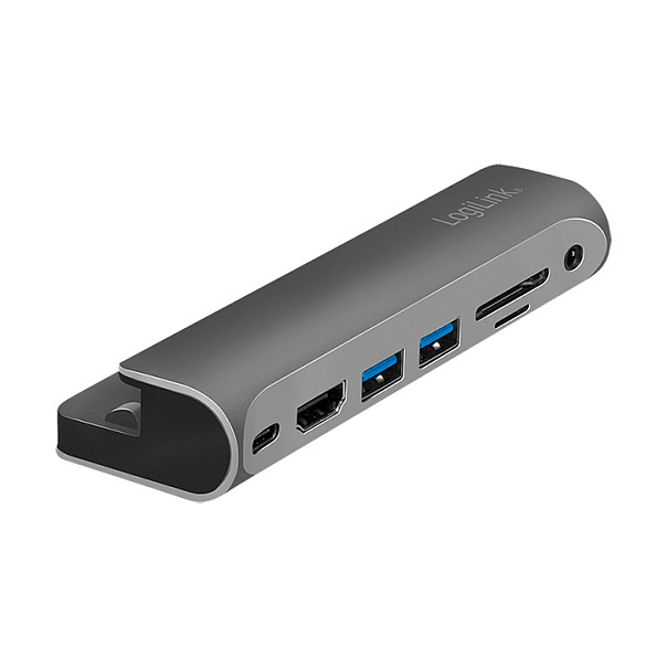 Docking Station LogiLink UA0385 / USB-C / HDMI 4K 60Hz / 2x USB 3.0 / SD & Micro SD / 3.5mm Audio / USB-C PD 60W – Hiri
