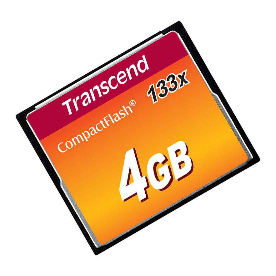 Kartë Memorie SD Transcend CompactFlash 133 / TS4GCF133 / 4GB / CF / 133x / UDMA 4 / MLC / 50MB/s / 20MB/s - Zezë/Portokalli/Rozë - 4