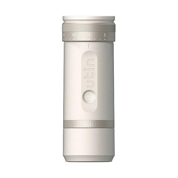 Mulli Elektrik Portativ për Kafe OutIn Fino OTCG-01-SW, 28 Nivele Bluarjeje, Kapacitet 25 g, USB-C – Krem