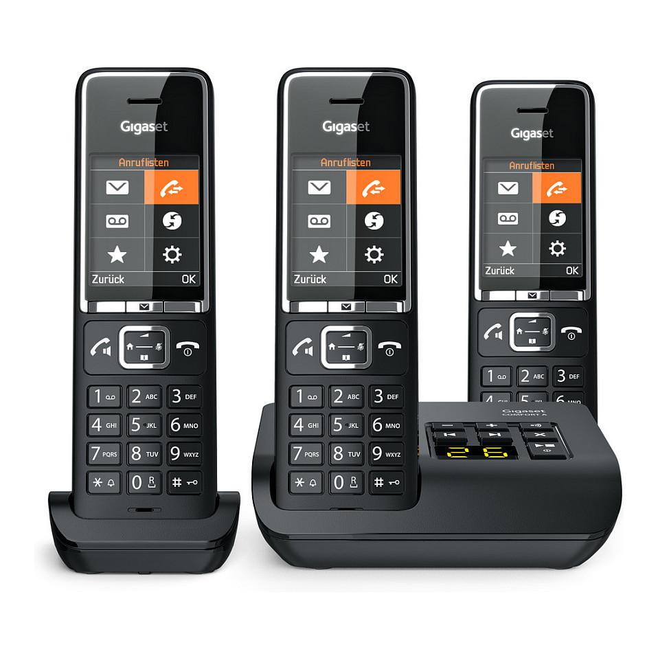 Telefona të Thjeshtë Gigaset COMFORT 550A Trio, 3 Handset, DECT/GAP, 2.2" TFT, deri në 200 Kontakte - Zezë - 2