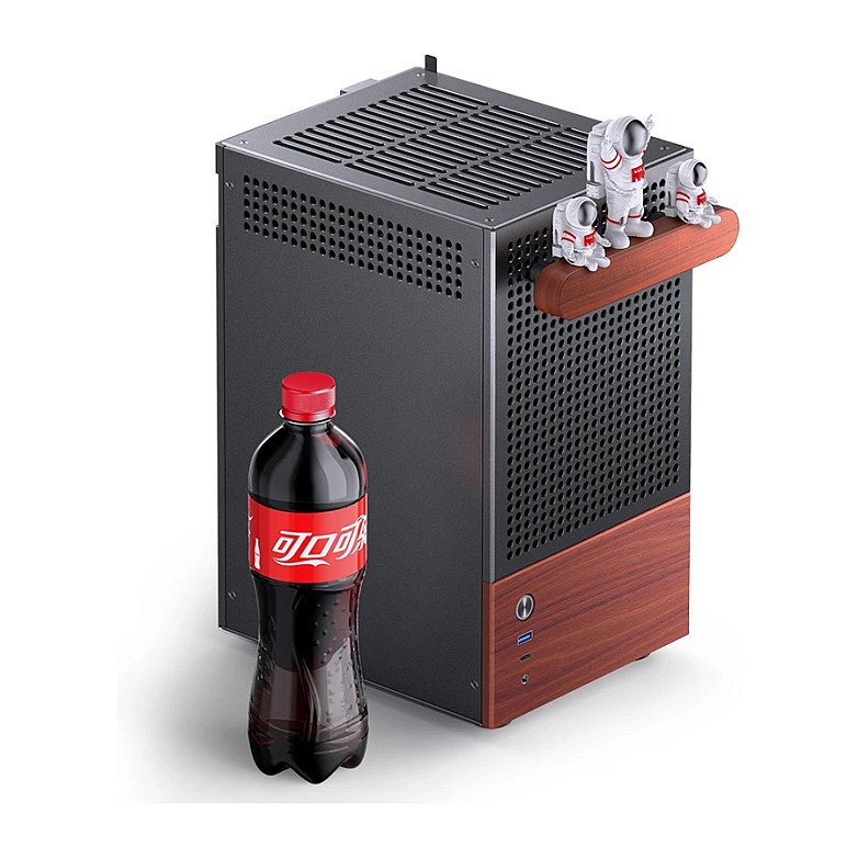 Kasë PC JONSBO T6 / Mini Tower / Mini-ITX / Tempered Glass / Wood - Zezë - 5