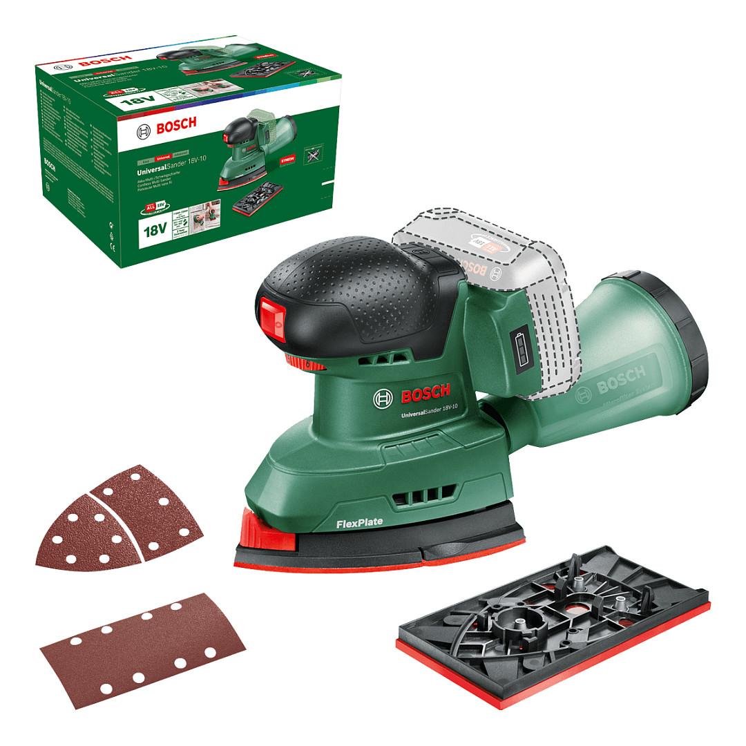 Lëmues Universal me Bateri Bosch UniversalSander 18V-10, 18V, 12000–22000opm, 183x93mm - Gjelbër/Zezë - 2