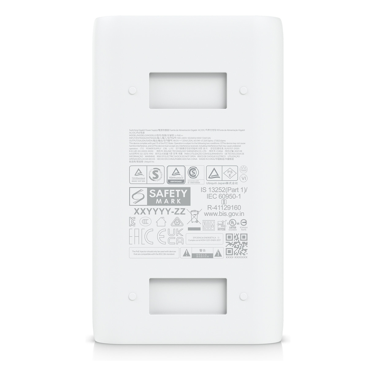 Ubiquiti U-POE++ 60W Gigabit PoE++ Injector White | 802.3bt Power Adapter for UniFi Devices - 7