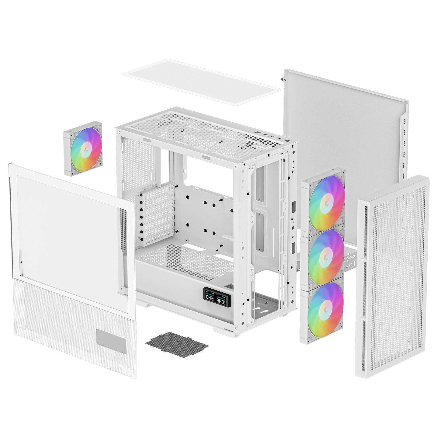Kasë DeepCool CH560 Digital, Mid Tower, ATX, Tempered Glass, ARGB - Bardhë - 13