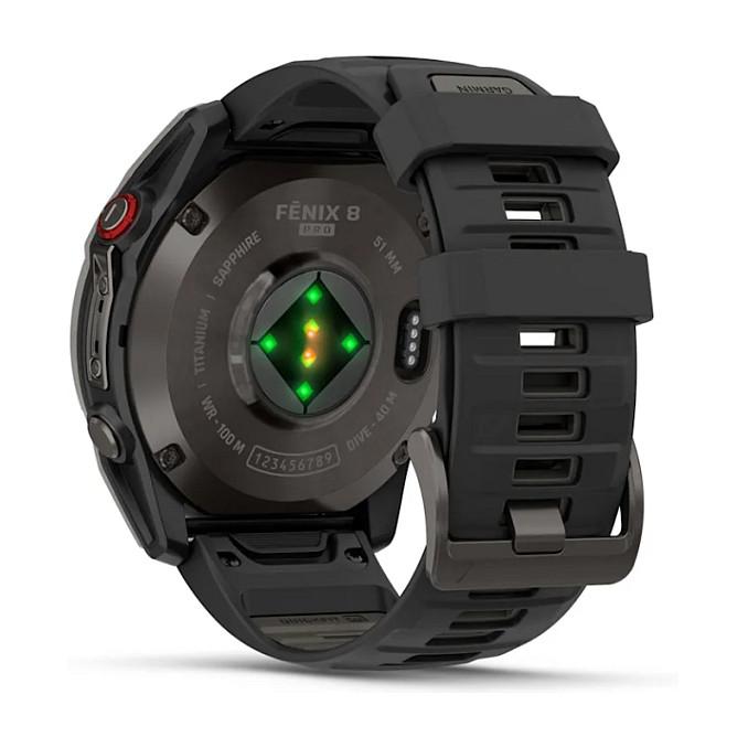 Orë e Mençur Garmin fēnix 8 Pro, 51mm, AMOLED, Sapphire, Titanium, GPS, LTE - Zezë/Hiri - 6