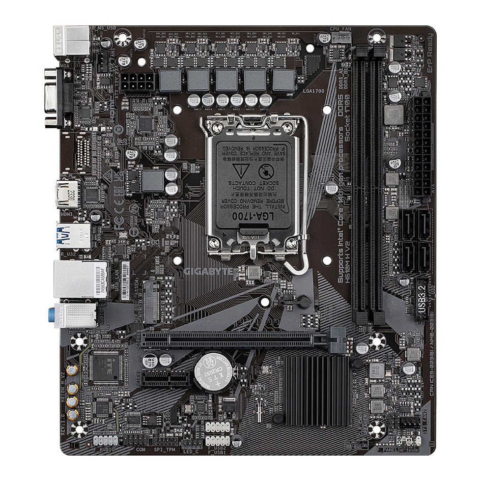Pllakë Amë MB Intel GA-H610M H V2 / LGA 1700 / DDR5 / HDMI+VGA - 2