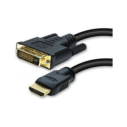 Kabllo HDMI DVI-D 24+1 > HDMI (ST-ST) 2m Kabllo adapteri e zezë - 1
