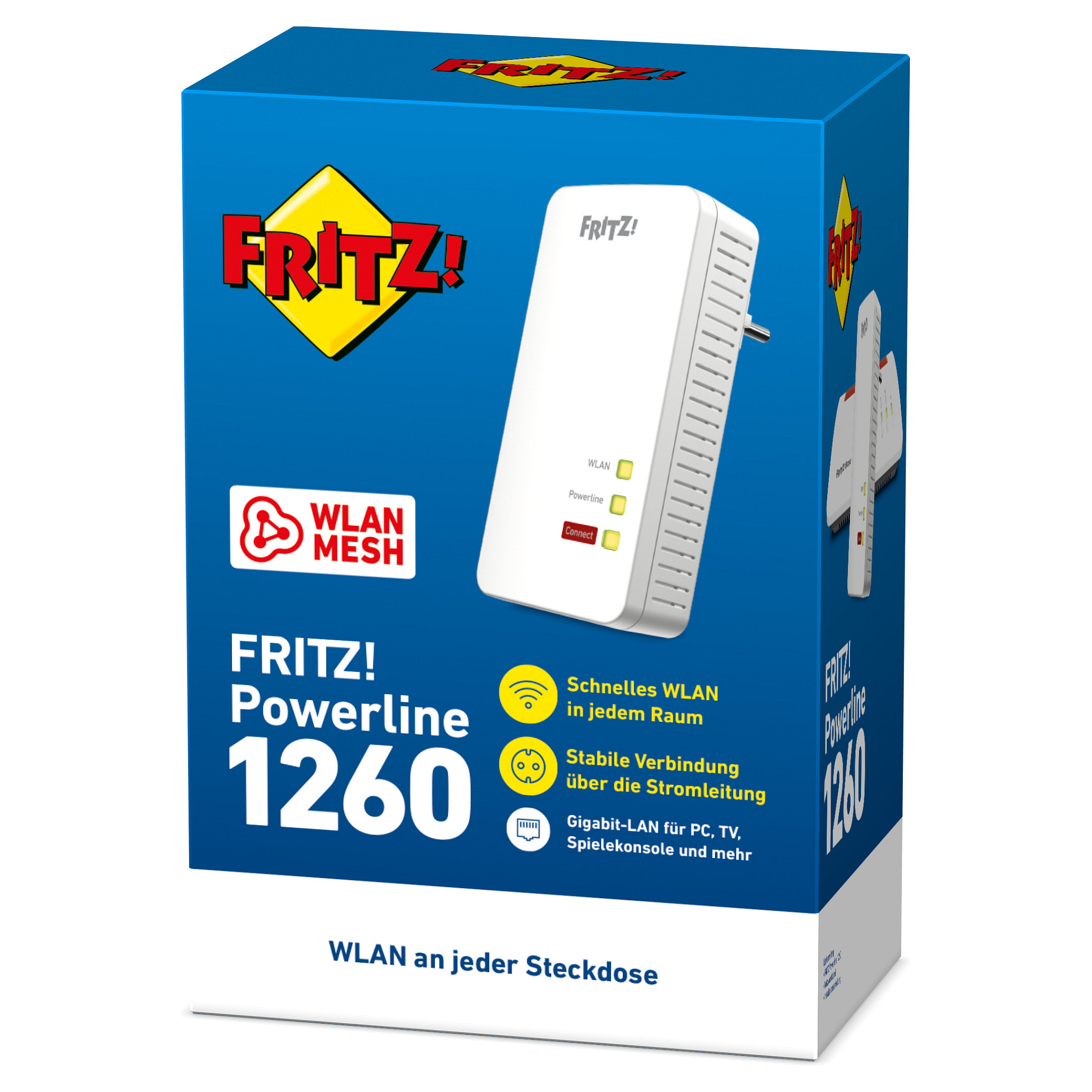 Powerline AVM FRITZ! / 1260E / 1200Mbit/s / Ethernet + WLAN / Single - Bardhë - 5