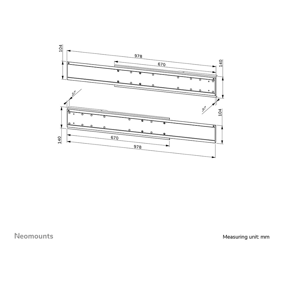 Mbajtëse për TV Dual screen adapter (42"-65") total max. 100kg opt. for FL55-875BL1 + WL55-875BL1 Neomounts Black - 16
