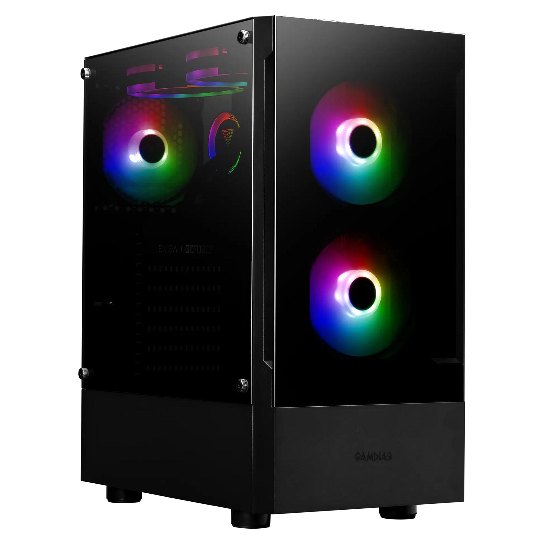 Kasë GAMDIAS TALOS E3 / Midi Tower / ATX / 3x 120mm ARGB Fan / Tempered Glass - Zezë
