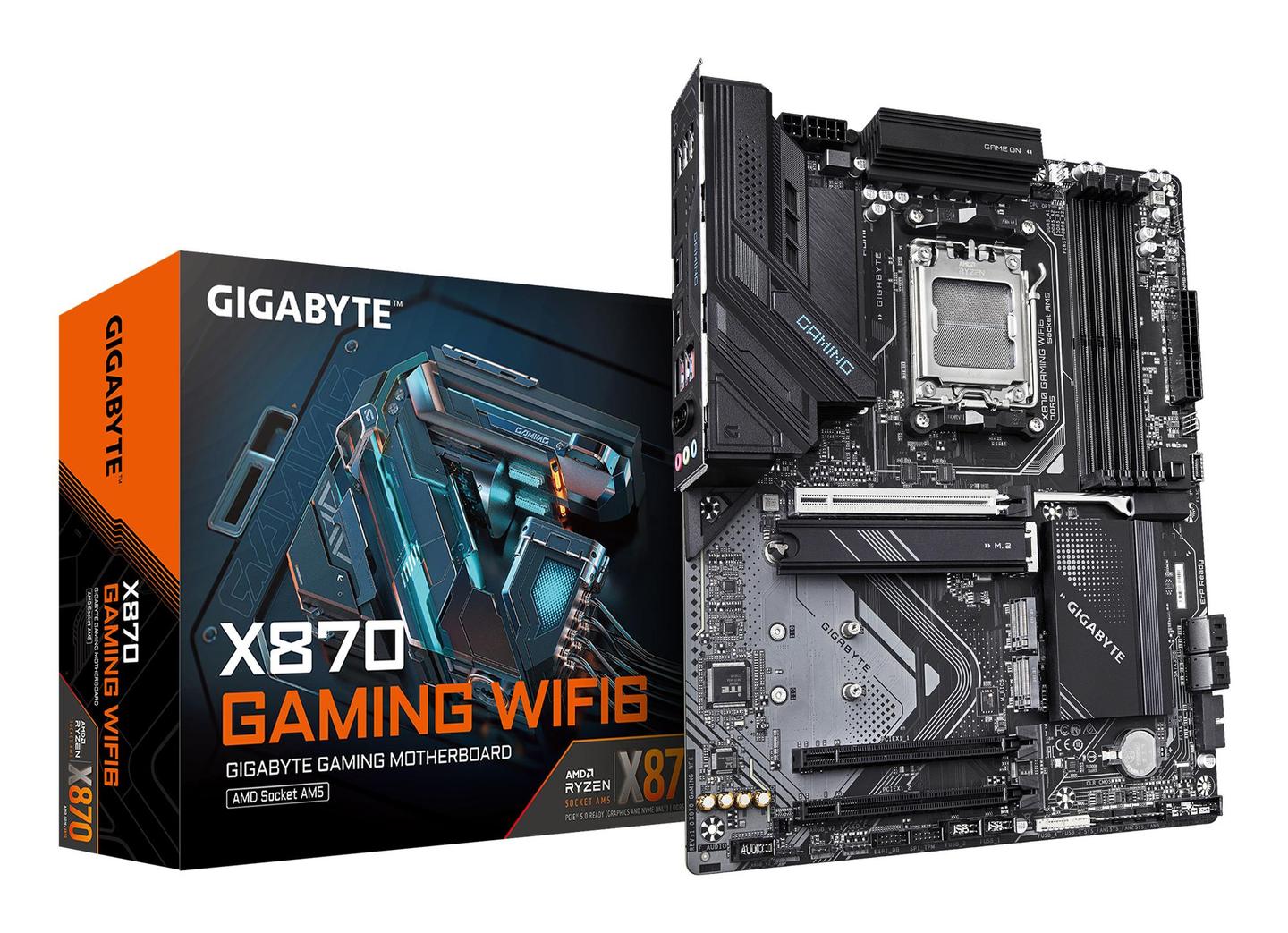 Pllakë Amë GIGABYTE X870 GAMING WF6 / AMD X870 / AM5 / ATX / DDR5 / PCIe 5.0 / Wi-Fi 6 / 2.5GbE - 3