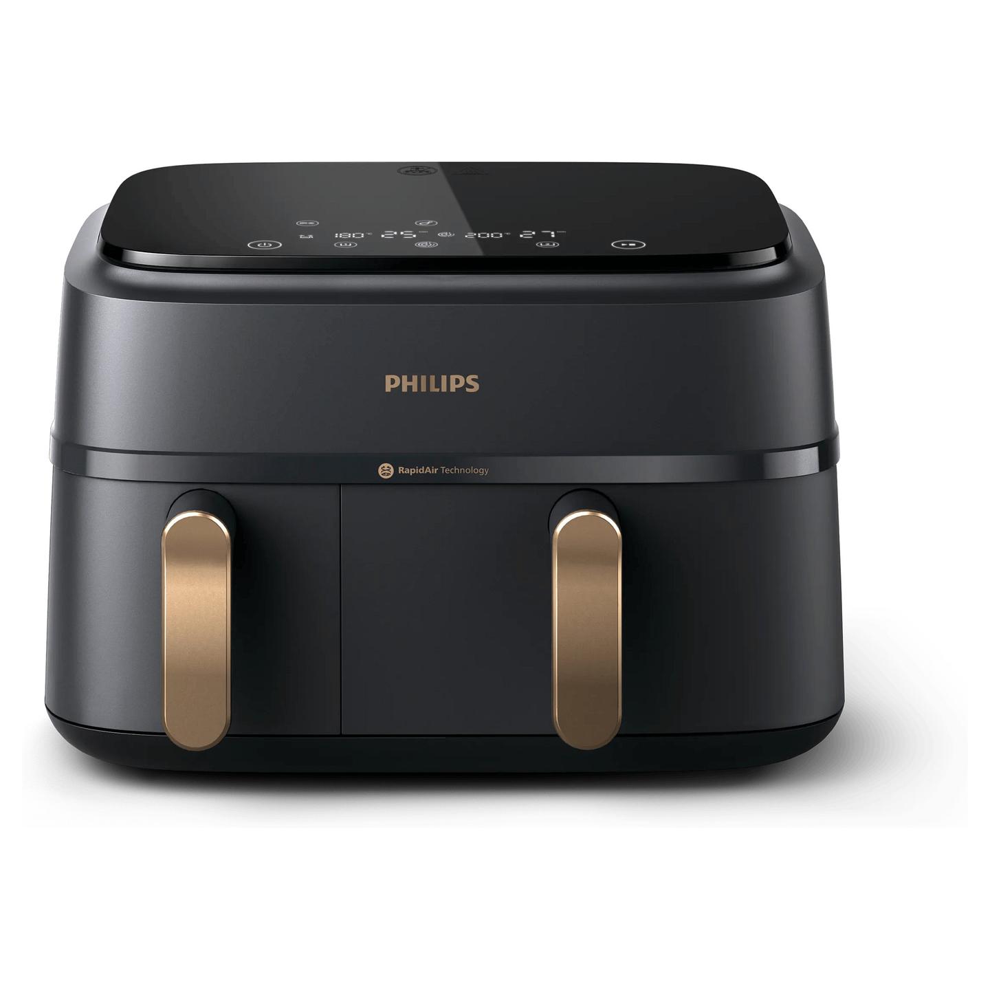 Fryer Philips 3000 Series Dual Basket / NA352/00 / 9L / 2750W / 2 Sirtarë / 8 Programe / 40–200°C / RapidAir Plus / Sync / Copy – Gri/Bakër - 3