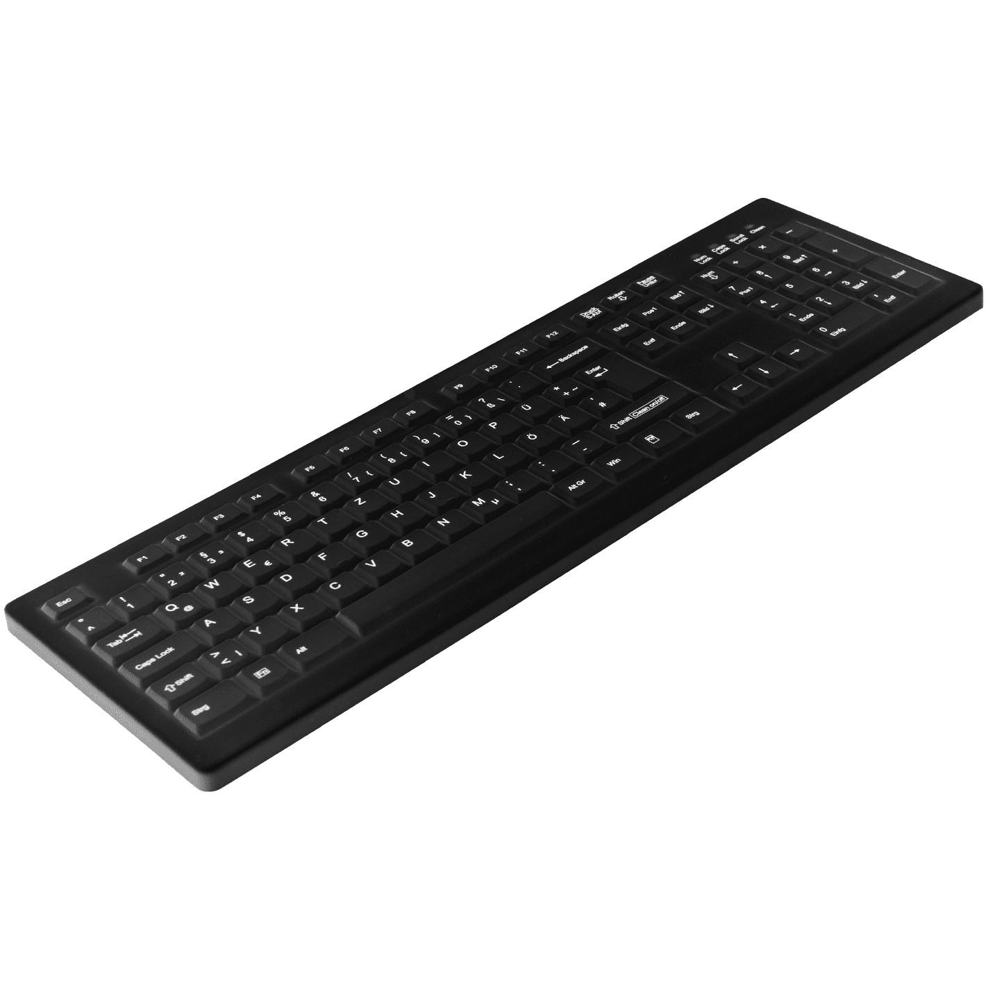 Tastierë Pa kabllo Contour Design Active Key AK-C8100 / Full-Size / Membrane / QWERTZ / RF 2.4 GHz / 105 Taste / Medicale - Zezë