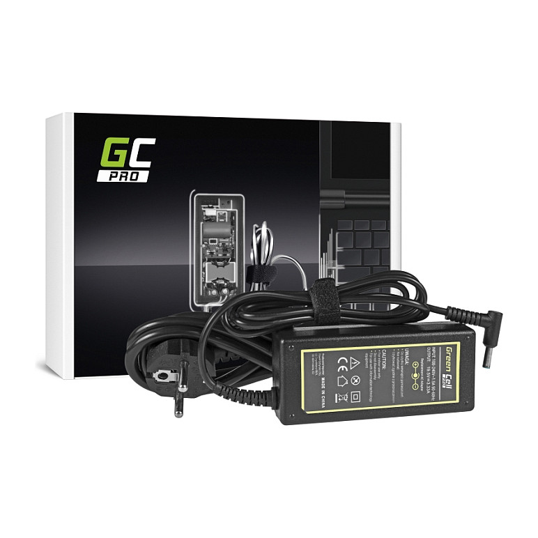 Adapter për Laptop Green Cell AD49P / 65W / 19V / 3.42A / 5.5 × 2.5 mm - Zezë
