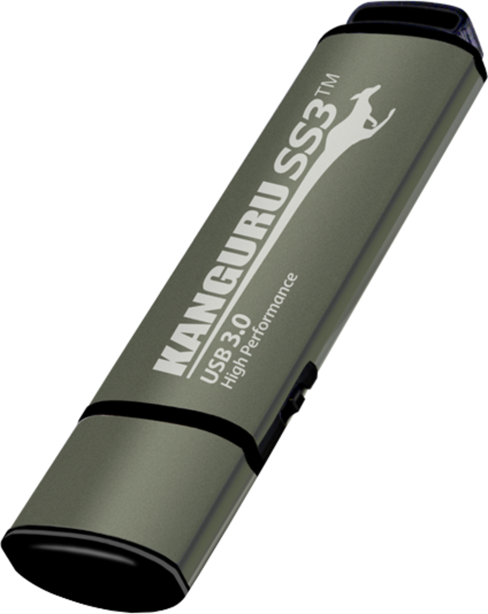 USB Flash Drive iStorage Kanguru SS3 / 32GB / USB 3.0 / 400MB/s - Gjelbër
