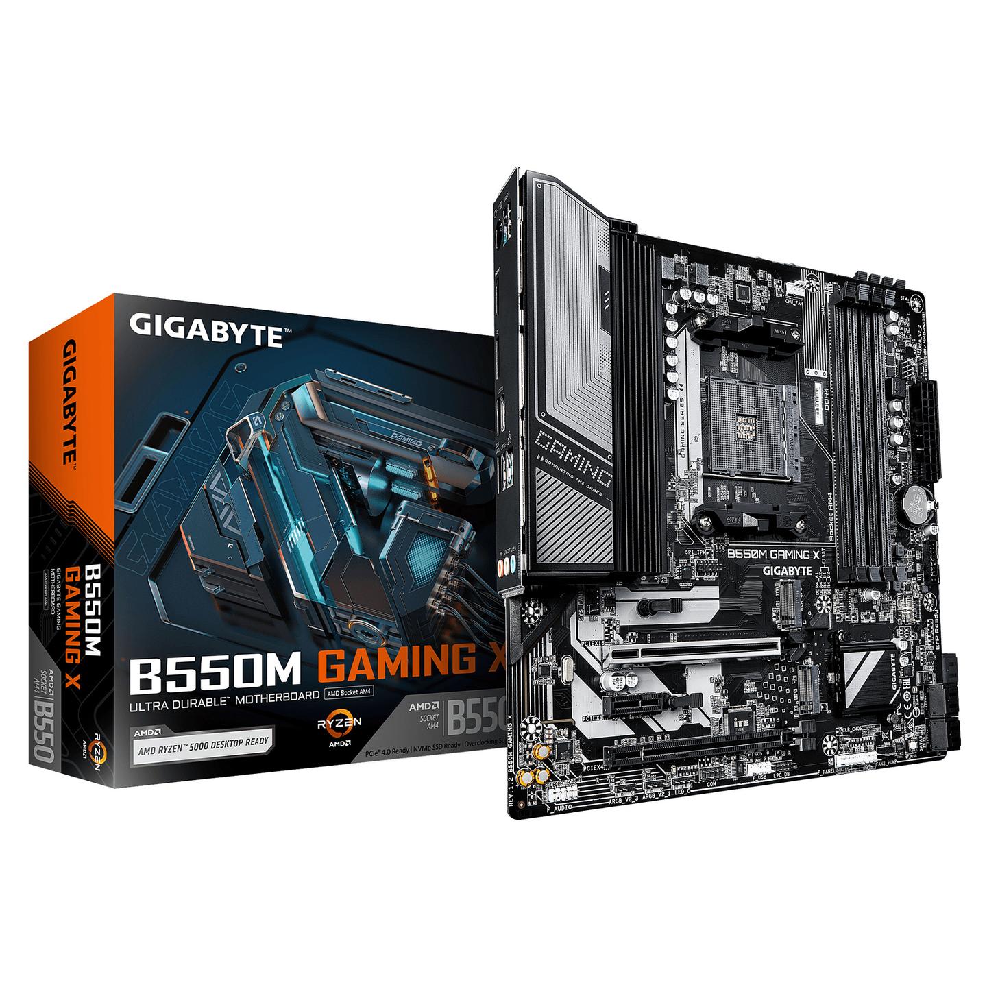 Pllakë Amë MB AMD Gigabyte B550M GAMING X, AM4, AMD B550, Micro ATX, DDR4, 2x DIMM