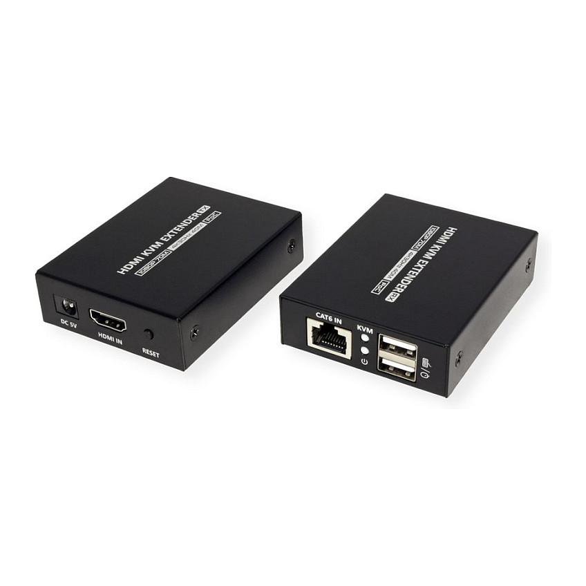 Extender KVM VALUE 14.99.3043, HDMI, 4K 30Hz, Cat.6/6A, deri në 40m në 4K dhe 70m në Full HD - Zezë - 2