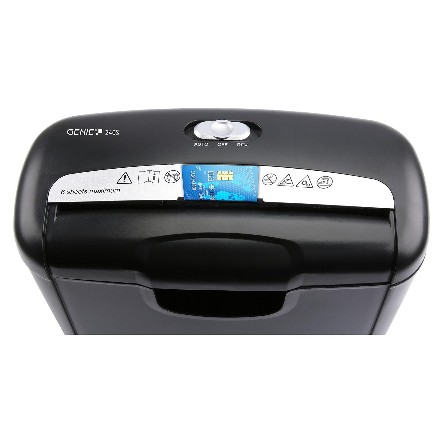 Shredder GENIE 240 S, Strip-Cut, P-2, 6 fletë, 6mm, 10L - Zezë - 2