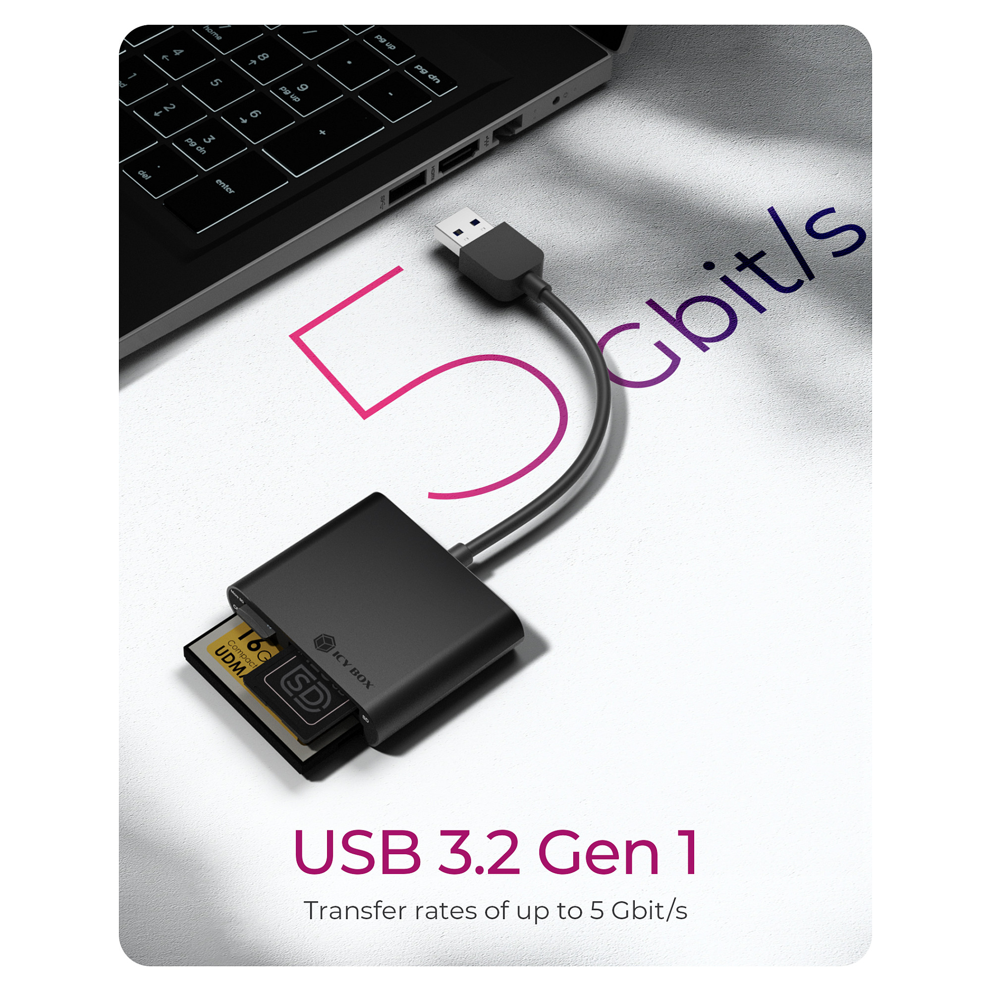 Lexues Kartash USB 3.0 ICY BOX IB‑CR301‑U3 / SD + MicroSD + CF - 10