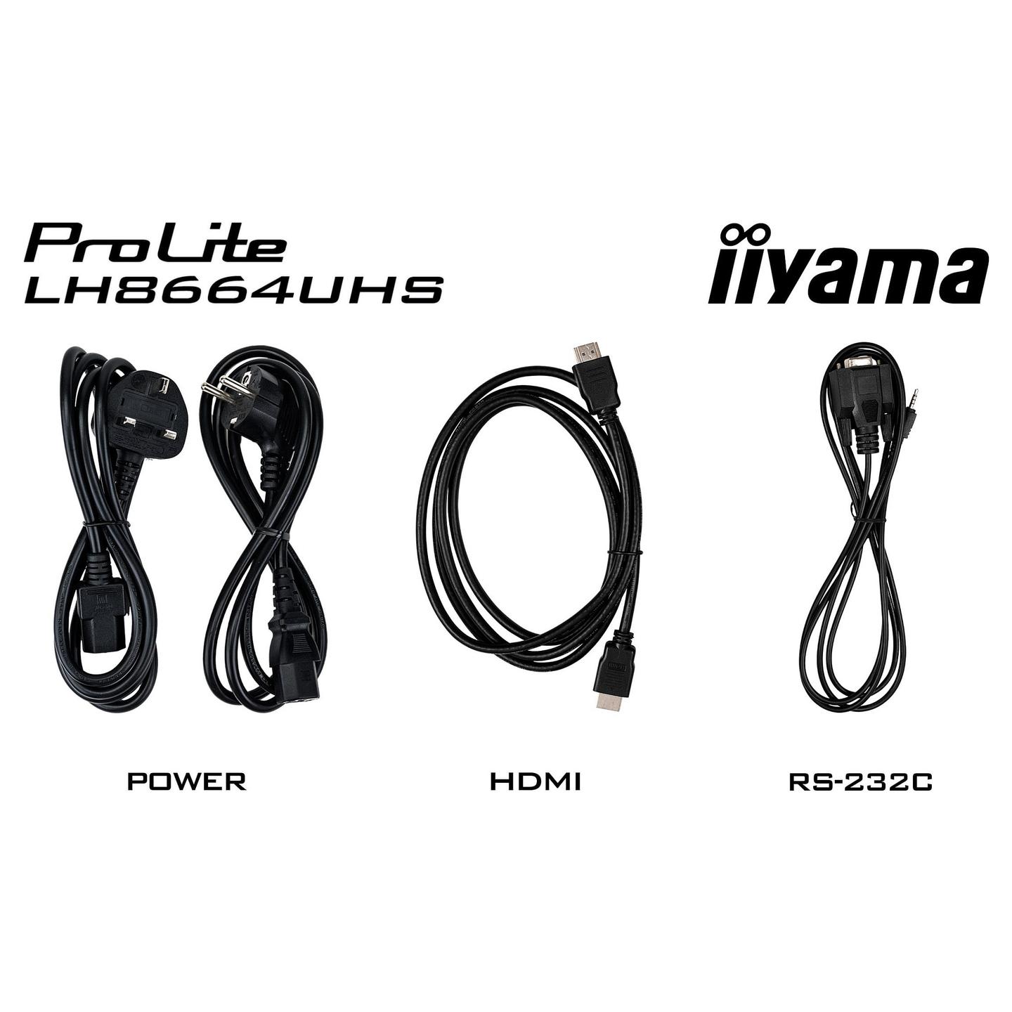 Digital Signage iiyama ProLite LH8664UHS-B3AG, 85.6", 4K UHD, IPS, 500cd/m², HDMI, USB-C - Zezë - 21