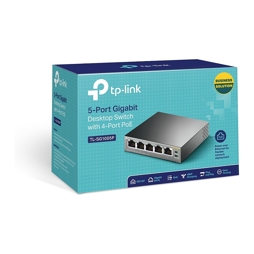 Switch 5P TP-Link SG1005P metal me 4 PoE-Ports - 6