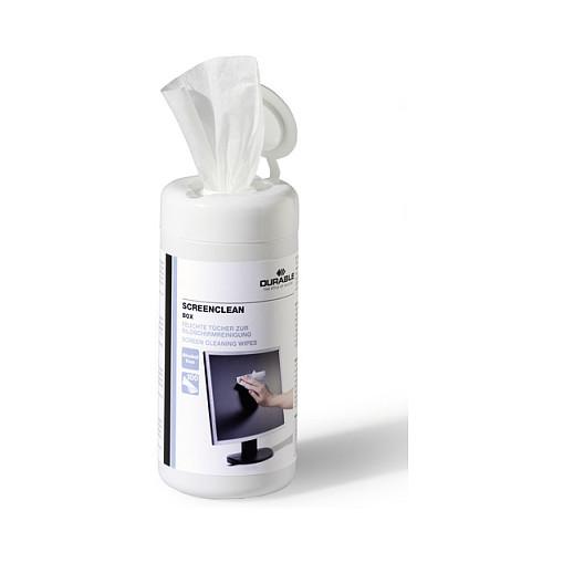 Peceta të Lagura për Pastrim Ekranesh DURABLE SCREENCLEAN BOX 100, 100 Copë - Bardhë