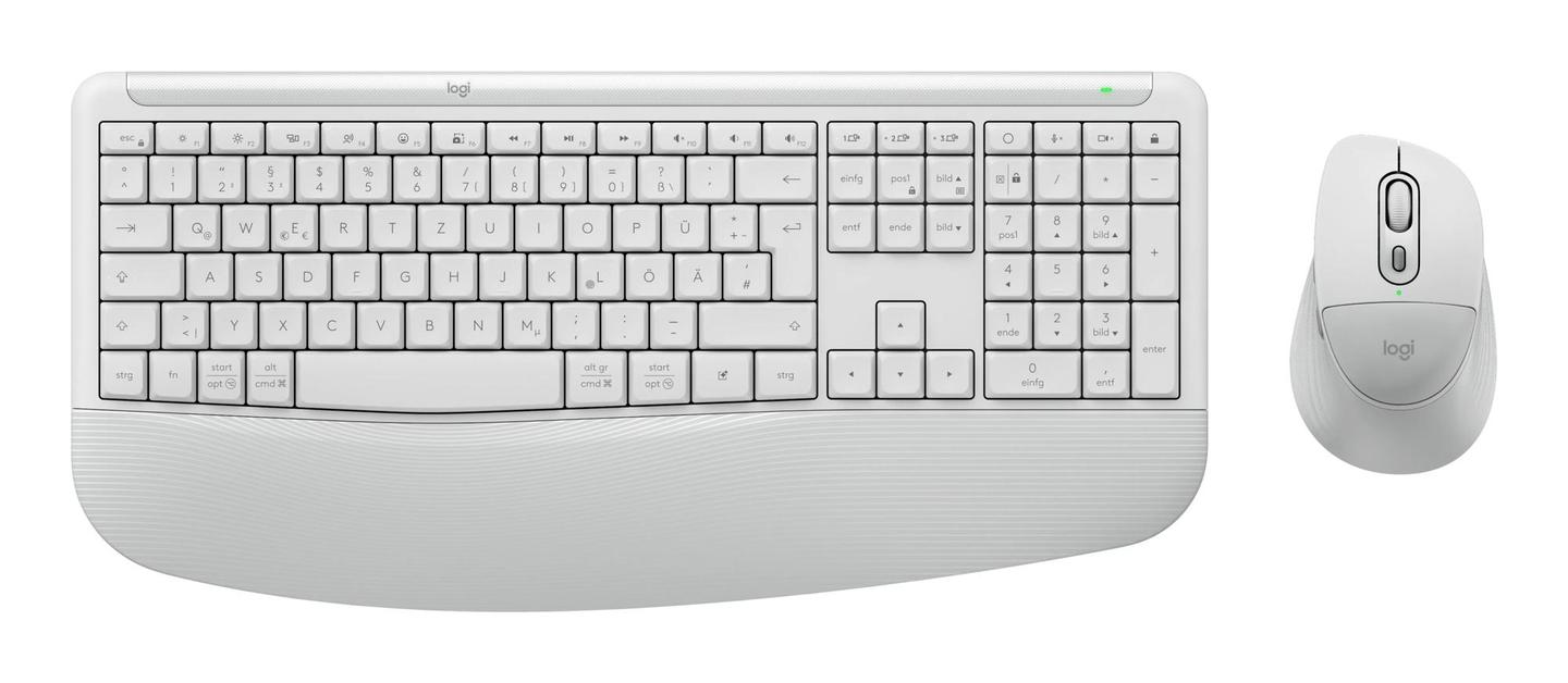 Combo (Tastierë & Maus) Logitech Signature Comfort Plus MK880, Bluetooth, Wireless, QWERTZ Gjermanisht - Bardhë
