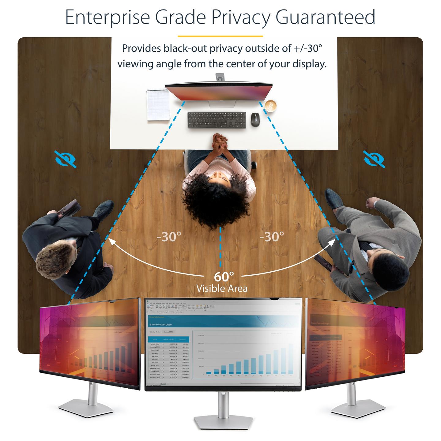 Filtër Privatësie StarTech.com 2461G-PRIVACY-SCREEN, 24", 16:10, Gold/Black, ±30°, Reduktim i Dritës Blu - Gold, Zezë - 8