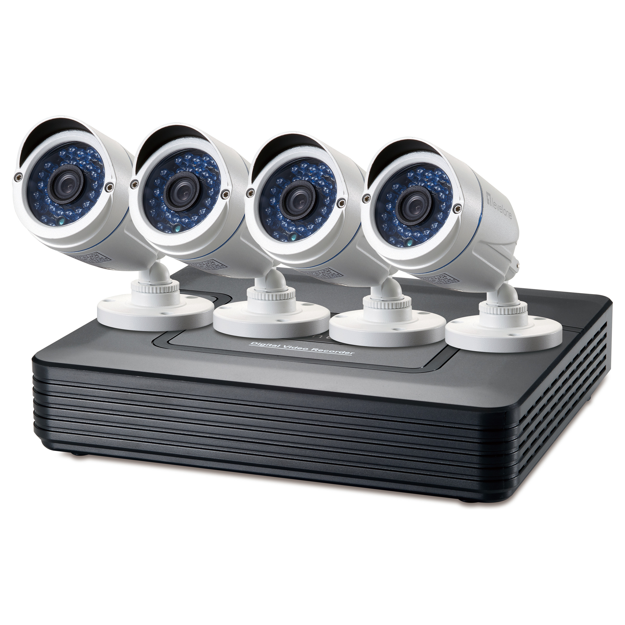 Kit për Kamera Sigurie Analog HD CCTV LevelOne DSK-8001 / 4x Kamera / DVR 8 Kanale / 2MP / BNC / IR 30m / IP66 - 1