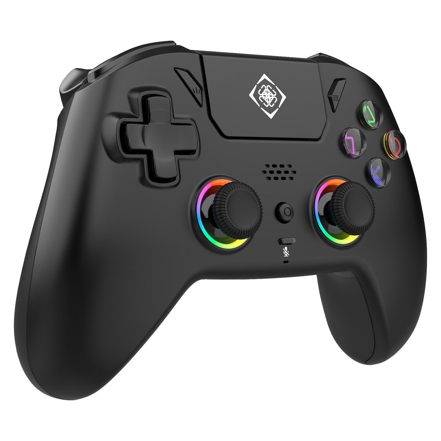 Kontroller për Sony Deltaco GAM-189 / Wireless / Hall Effect / RGB / PS5 / PC / Android & iOS – Zezë - 3
