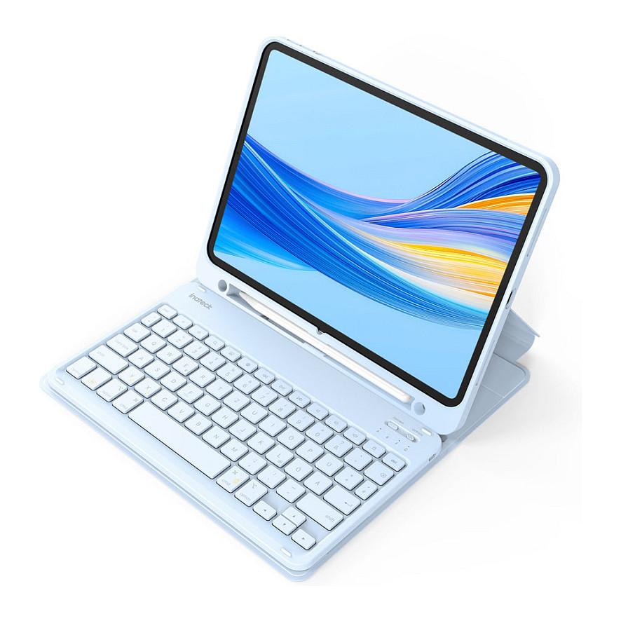 Tastierë për Tablet Inateck KB04002, QWERTY, Bluetooth, Touchpad, 90 Orë Bateri - Blu