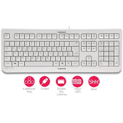 Tastierë me kabllo CHERRY KC 1000 / QWERTY / 105 Taste / USB - Gri - 4