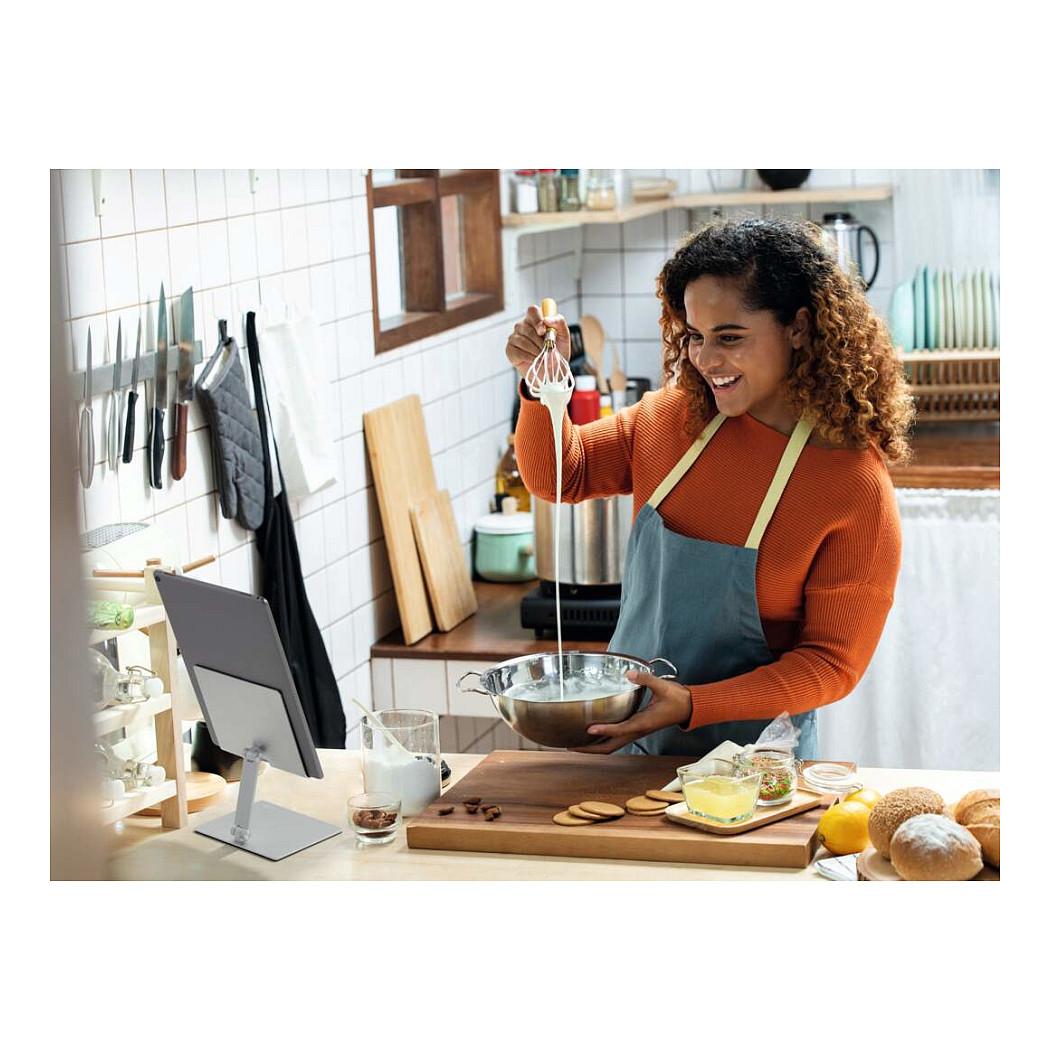 DURABLE TABLET STAND RISE 894023 Mbajtëse për Tablet / Smartphone 7–13" / Alumin / Palosëse / Kënd i Rregullueshëm – Argjendi - 8