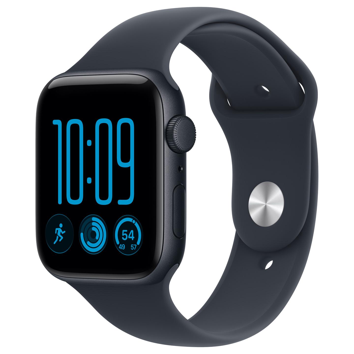 Apple Watch SE 3, 44mm, GPS, Midnight Aluminium, Navy Blue Sport Band - S/M