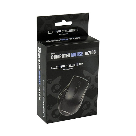 Maus me kabllo LC-Power m710B / USB-A / Optik / 800 DPI - Zezë - 4