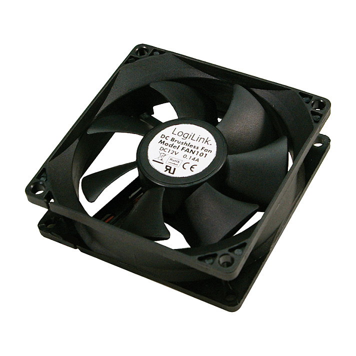 Ftohës për Kasë LogiLink FAN101 / 80mm / 2500 RPM / 50 CFM / 32.6 dBA / Sleeve Bearing – Zezë