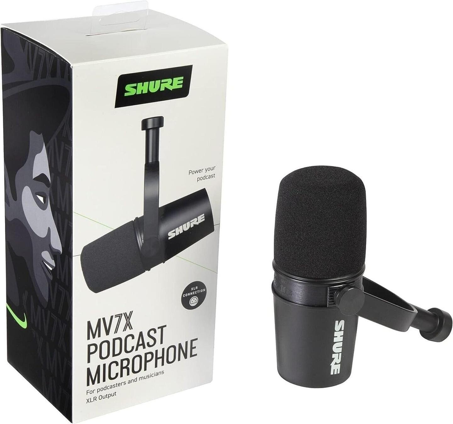 Mikrofon Shure MV7X, Dinamik, Kardioid, XLR - Zezë - 2