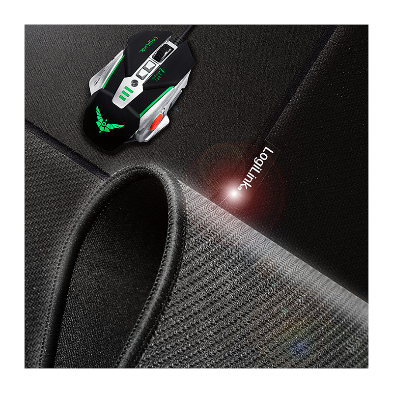 Mauspad Gaming LogiLink ID0197 / 455 x 400 x 2mm / Poliester / Anti-rrëshqitës / Skaje të qepura - Zezë - 7