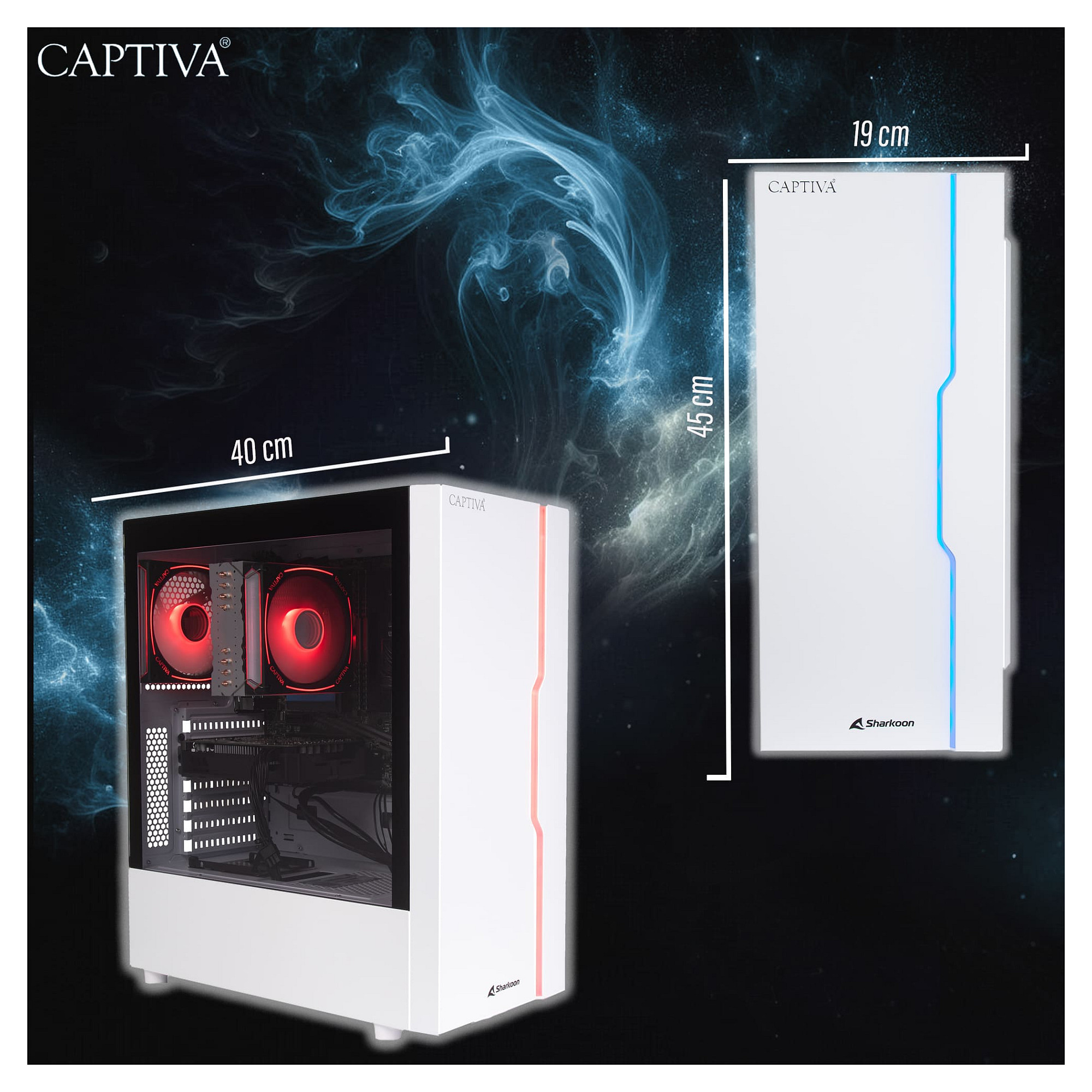 Kompjuter Gaming Captiva Advanced Gaming R92-912 / AMD Ryzen 7 5700X / 32GB DDR4 / 1TB / RTX 5060 8GB - Bardhë - 4