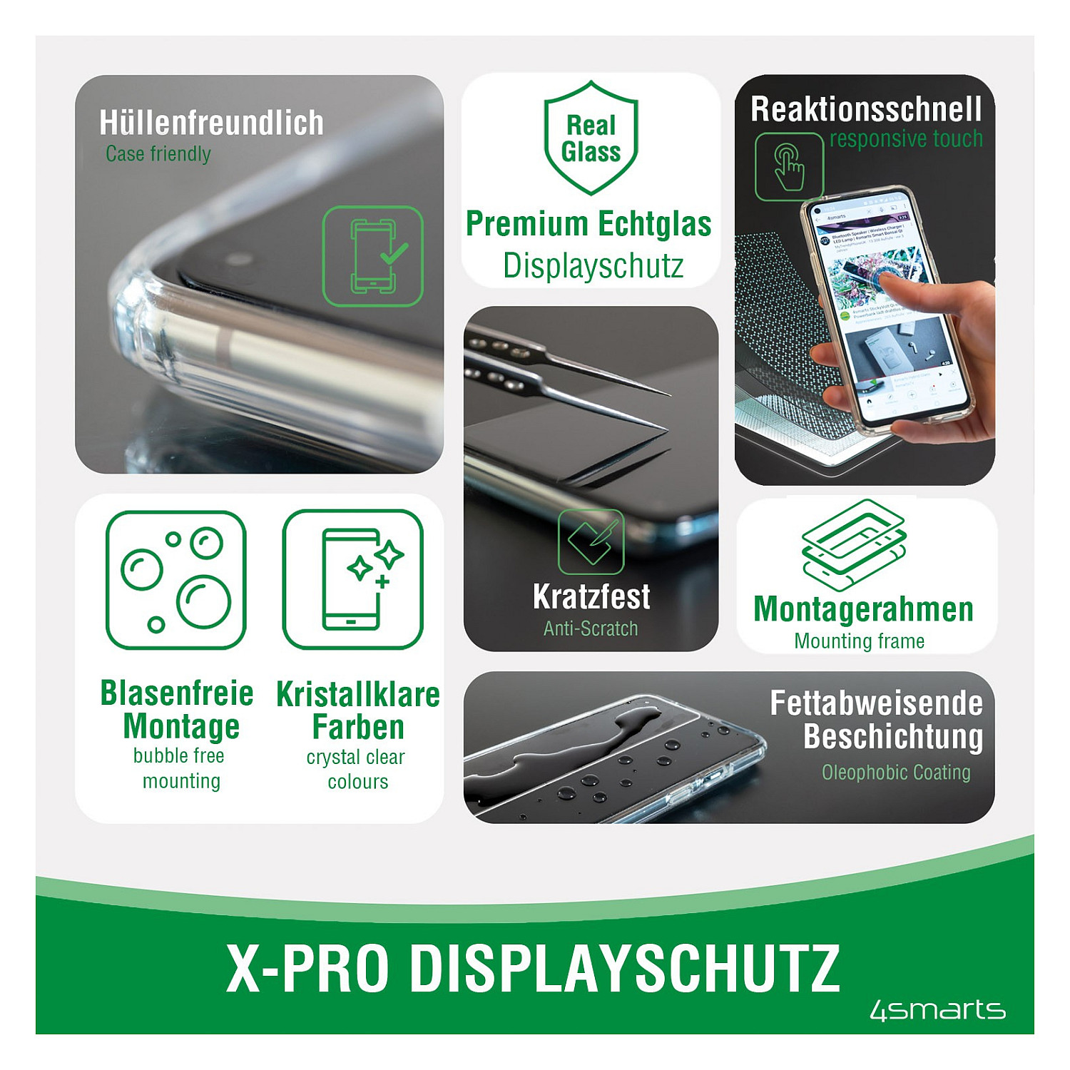 Mbrojtëse për ekran 4smarts Second Glass X-Pro / iPhone SE 2020 / iPhone SE 2022 / iPhone 8 / iPhone 7 / 9H - Transparente - 2