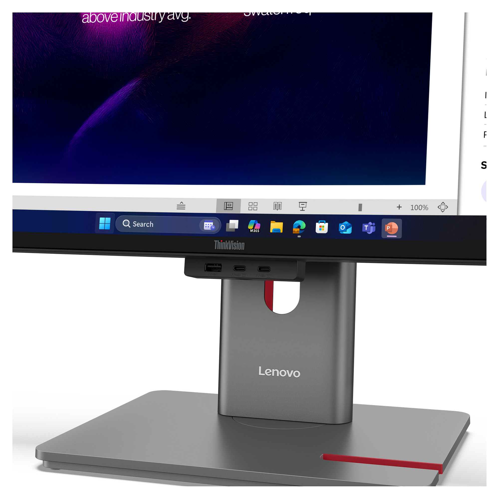 Monitor Lenovo ThinkVision P40WD-40 / 39,7"/ WUHD IPS LED Curved / 120Hz / 6ms / HDMI+DP+USB-C - Zezë - 2