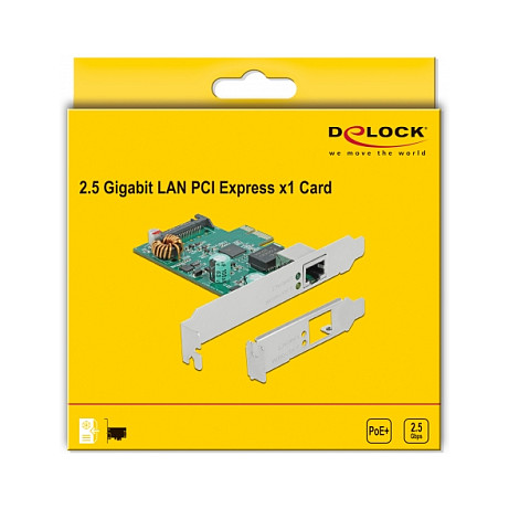 DeLOCK PCI Express x1 2.5 Gigabit LAN Card RTL8125 1x RJ45 PoE+ Network Adapter - 4