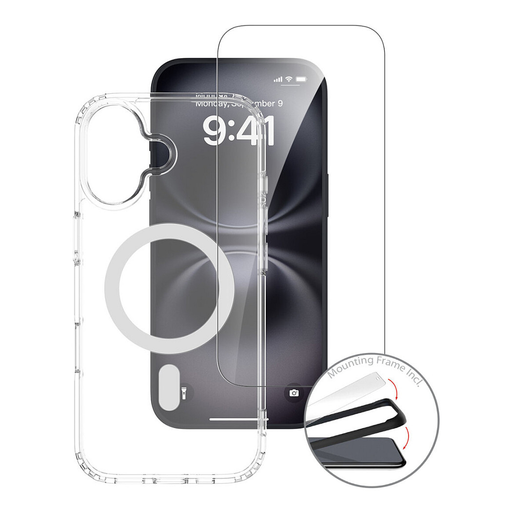 Aksesorë për telefon 4smarts 360° Premium / iPhone 17 / MagSafe / Xham i Temperuar 9H - Transparente - 2