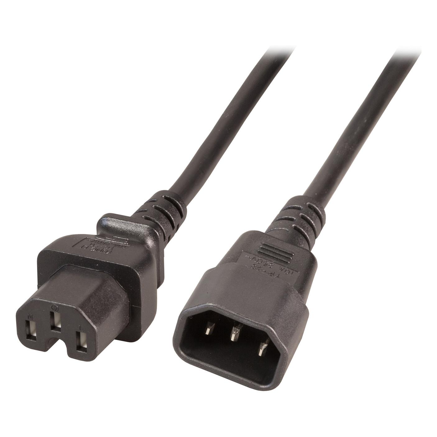 Kabllo Zgjatuese për Energji EFB Elektronik EK585.3V2 / IEC C14-C15 / 3x1.00 mm² / 3m - Zezë
