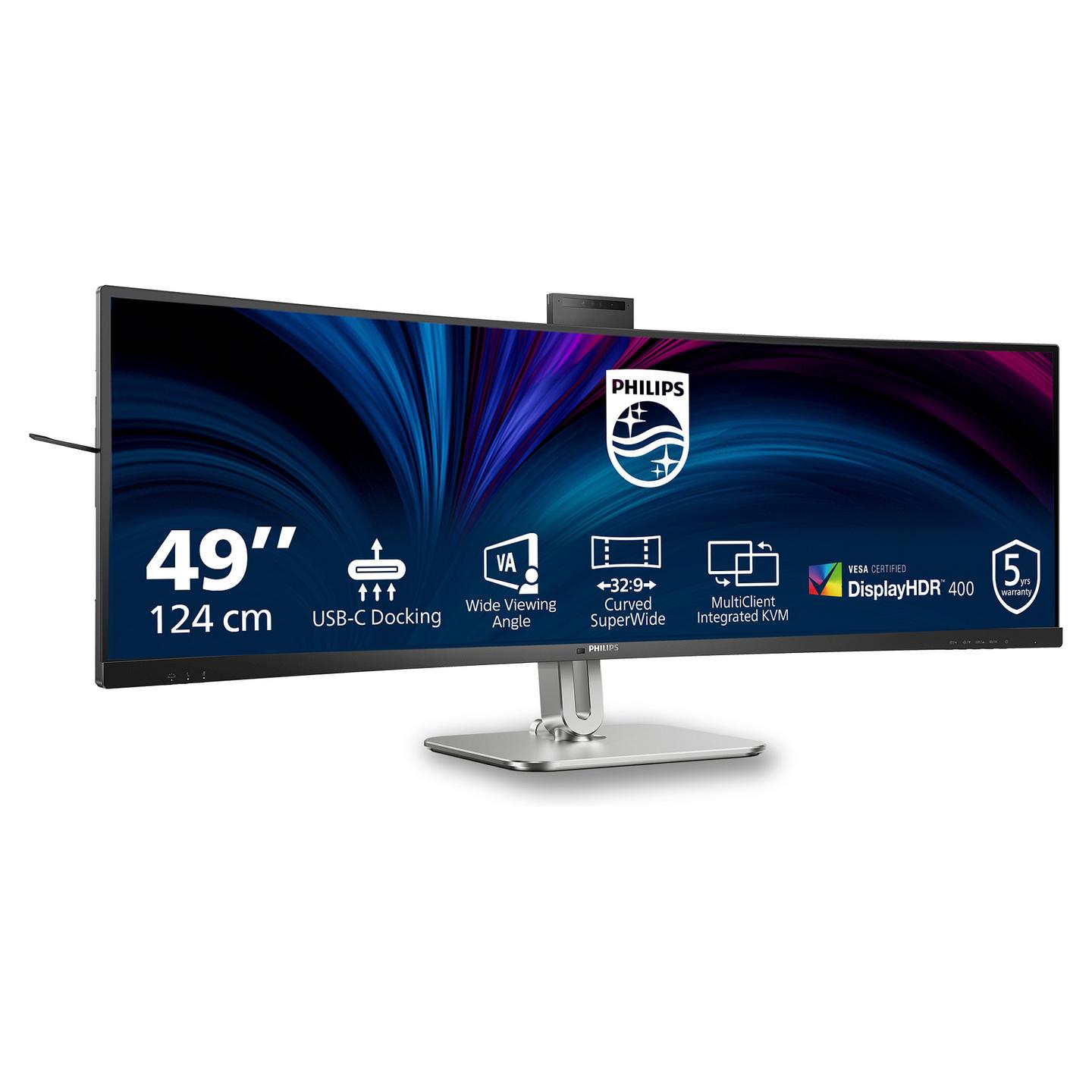 Monitor Philips 5000 Series 49B2U5900CH/00 / 48.8" / Dual QHD VA Curved / 75Hz / 4ms / USB-C+HDMI+DP - Zezë - 2