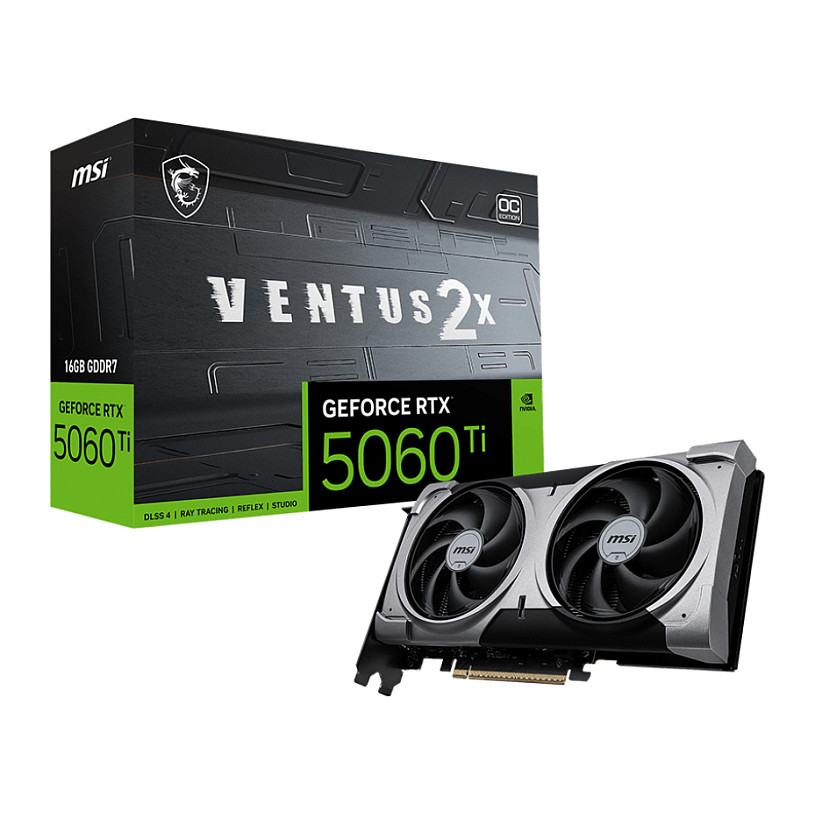 Kartelë Grafike NVIDIA GeForce RTX 5060 Ti / 16GB GDDR7 / 128-bit / MSI VENTUS 2X OC PLUS / 2 Fans - 7