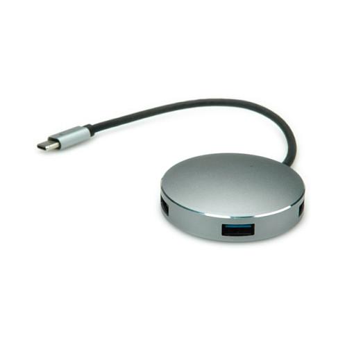 Hub ROLINE 14.02.5036 / 4x USB-A / USB-C / USB 3.2 Gen 1 / 5Gbps / 0.15m – Gri - 1