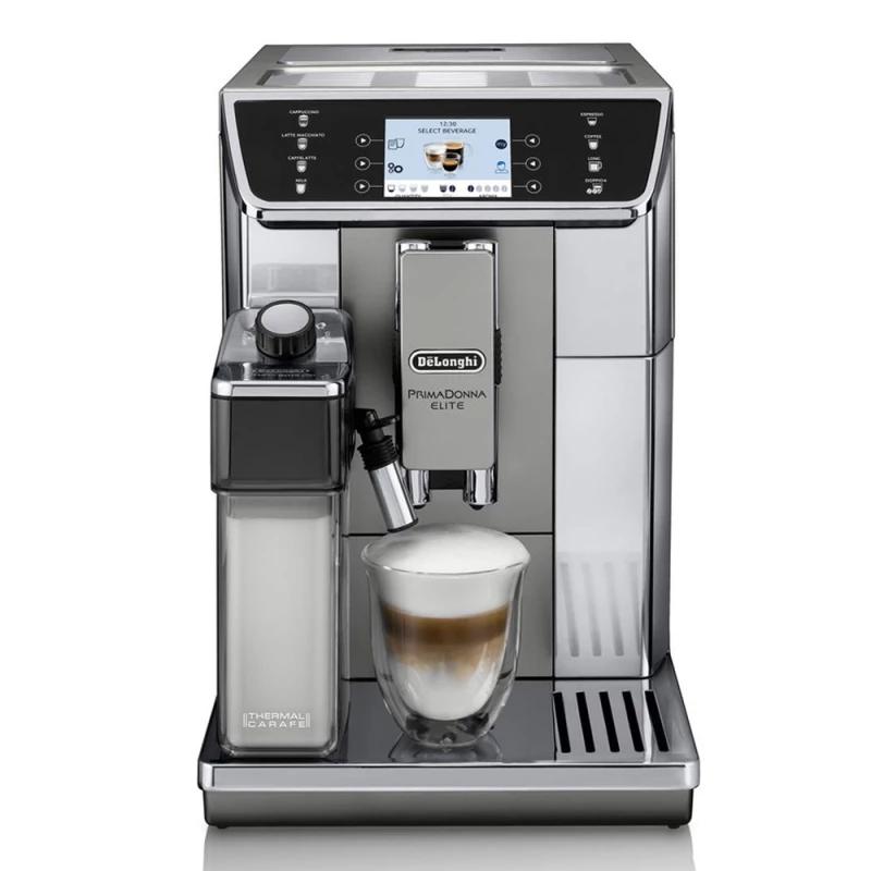 Aparat për Kafe De’Longhi PrimaDonna Elite ECAM650.55.MS, 1450W, 19 Bar, 2L, LatteCrema, Mulli i Integruar, Coffee Link App - Argjend, Zezë