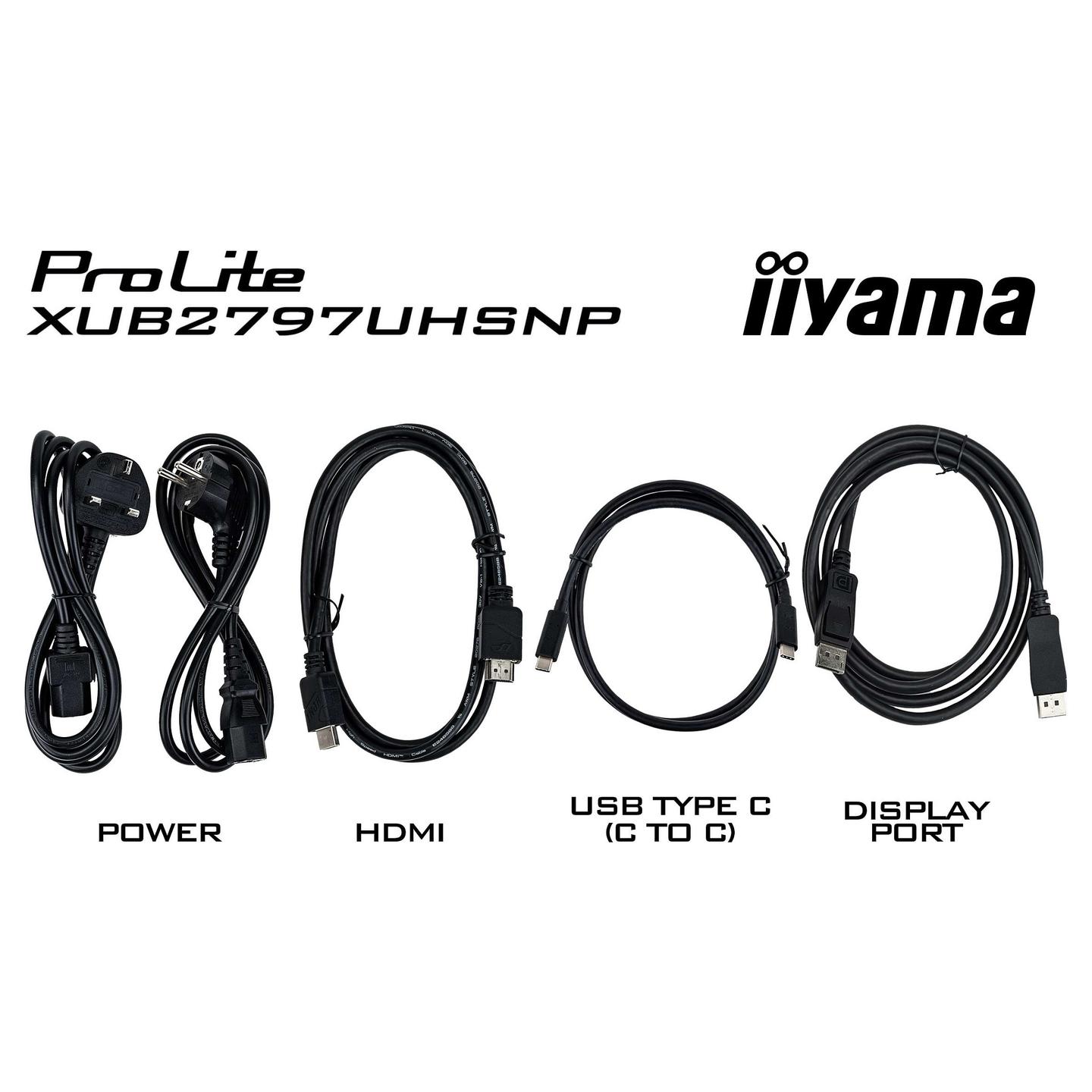 Monitor iiyama ProLite XUB2797UHSNP-B1 / 27"/ 4K Ultra HD IPS LED / 60Hz / 4ms / USB-C+HDMI+DP - Zezë - 15