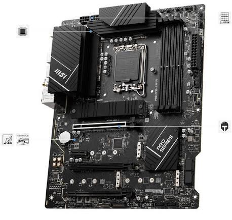 Pllakë Amë MSI PRO Z790-P WiFi, ATX, Intel LGA1700, Z790, DDR5, PCIe 5.0, M.2 Gen4, WiFi 6E, Bluetooth 5.3